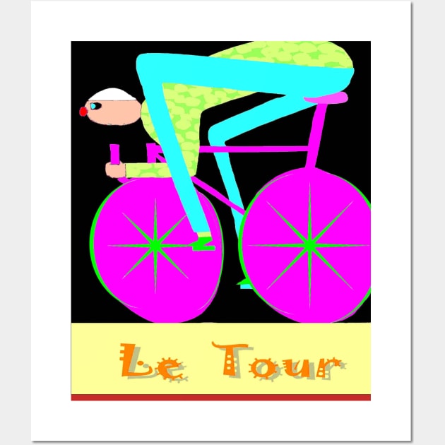 Le Tour : Abstract Psychedelic Bicycle Racing Advertising Print Wall Art by posterbobs